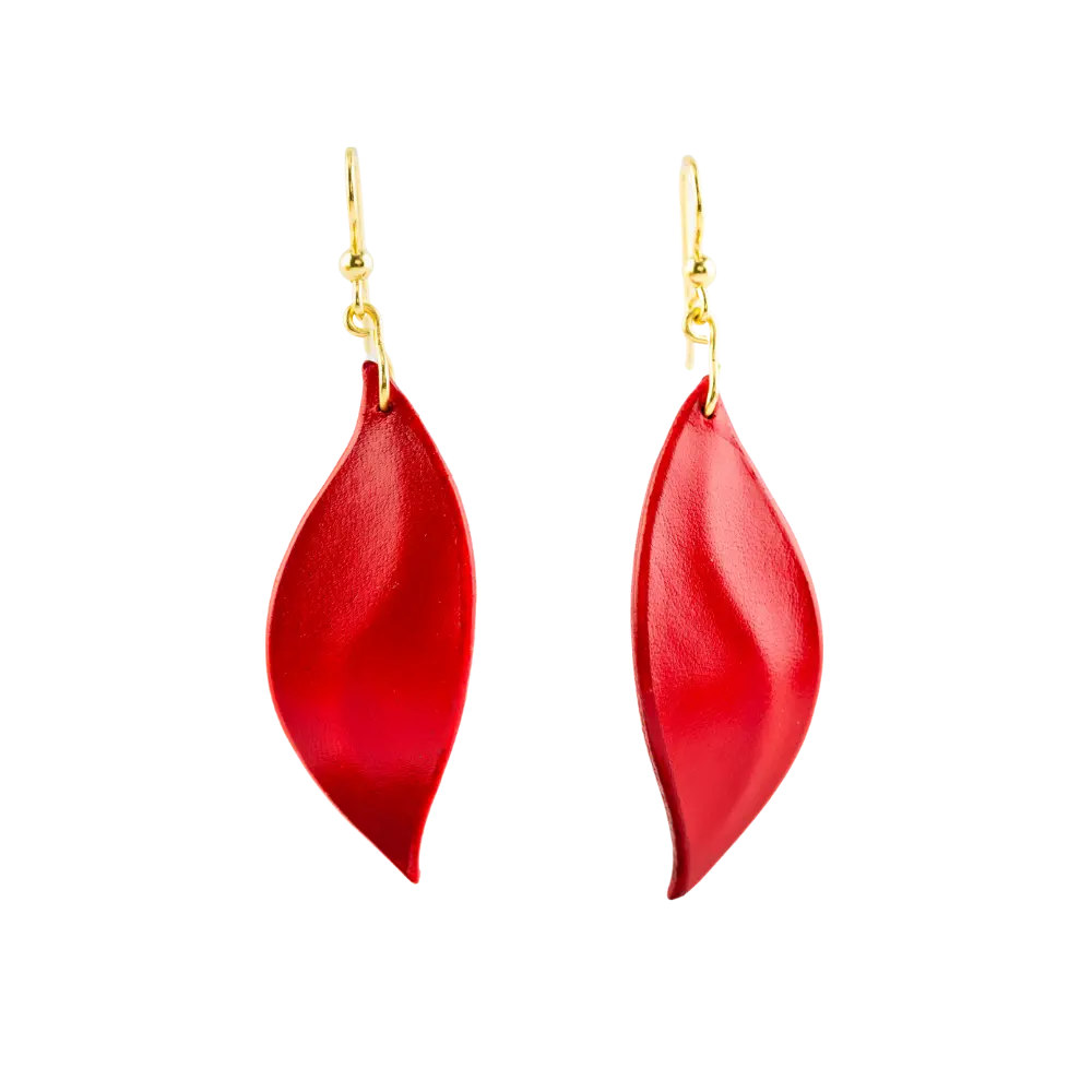 Windy Leaf Earrings (Red)