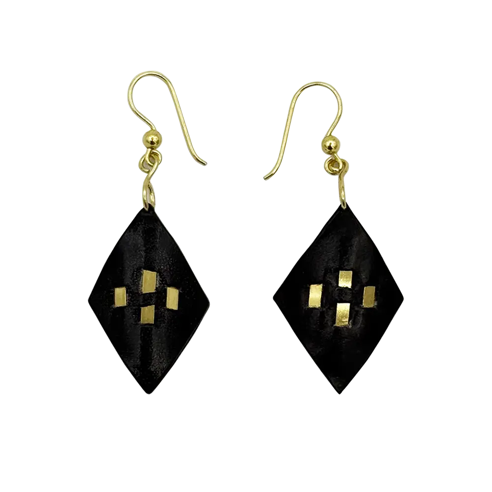 Mini Diamond Earrings (Brown)