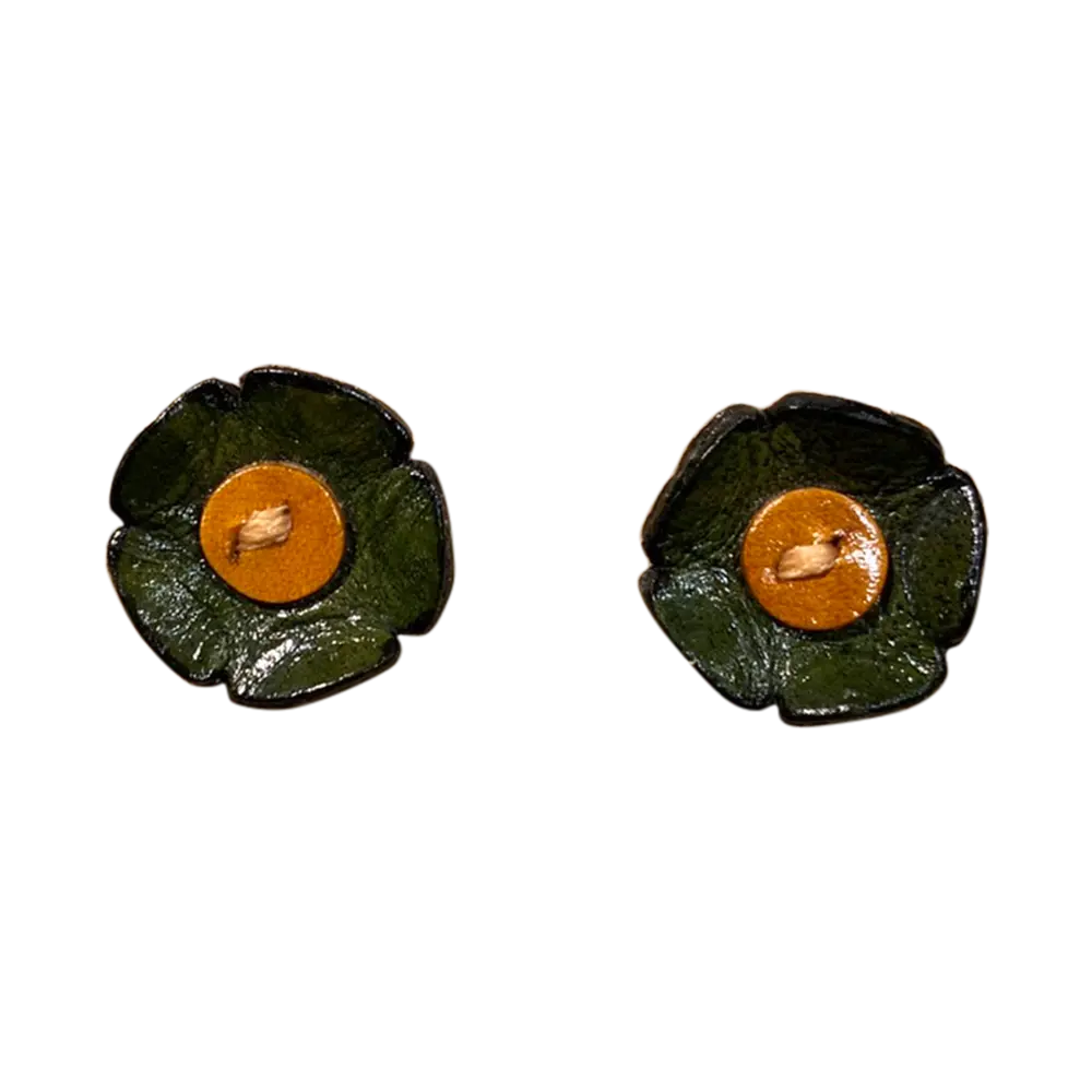 Flower Earrings (Green-Yellow)