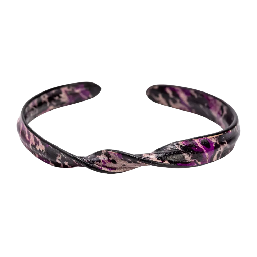 Texture Twisty Bracelet (Black-Purple)